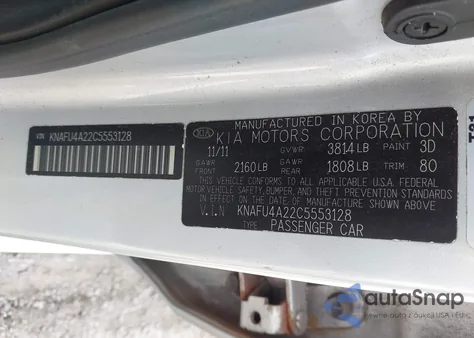 2012 Kia Forte Ex z USA, uszkodzony, nr VIN KNAFU4A22C5553128